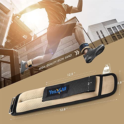 Yes4All Wrist & Ankle Weights With Adjustable Strap, Pair From 2 To 10Lbs, For Jogging, Gymnastics, Aerobics (1 Lbs X2, Grey) #TOP5