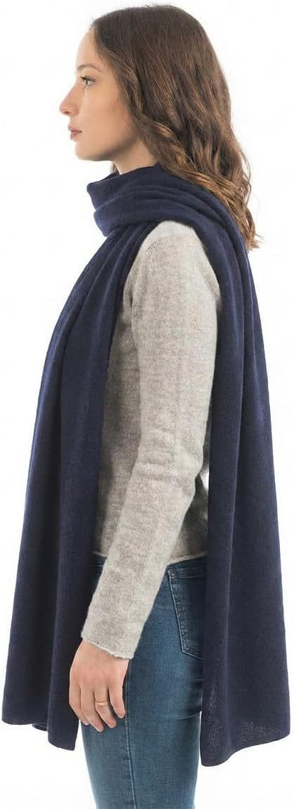 Dalle Piane Cashmere Women's Wool Cashmere Blend Stole - Soft Italian Shawl Wrap for Wedding and Evening - Made in Italy