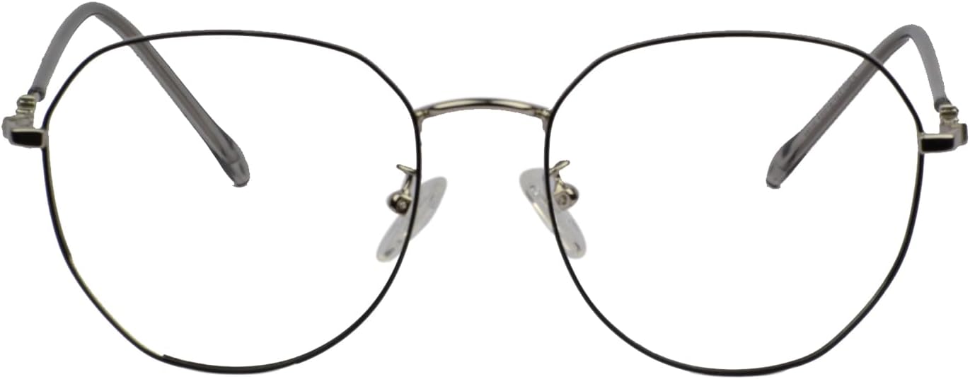 Classic Round Silver Metal Eyeglasses Frame | Thin Full-Rim Design with Adjustable Nose Pads, Lightweight Minimalist Optical Glasses for Men & Women