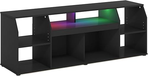 Furinno Jaya - Consola multimedia grande con led para televisor de hasta 65pulgadas