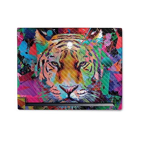 Image of MightySkins Carbon Fiber Skin Compatible with Alienware M18 R1 (2023) Full Wrap Kit - Neon Tiger | Protective, Durable Textured Carbon Fiber Finish | Easy to Apply & Change Styles | Made in The USA