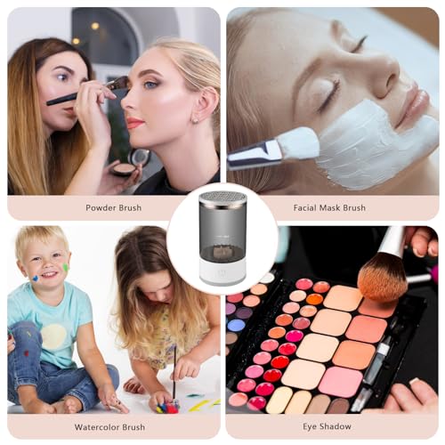 Electric Makeup Brush Cleaner Machine, USB Automatic Quick Wash in Seconds, Cosmetic Brushes Cleaning Tools, Hand-Free Set for Cleaning and Drying - Image 6