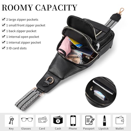 FALAN MULE Crossbody Bags for Women Leather Sling Chest Bag Trendy Fanny Packs for Women3