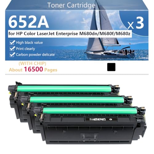Cartouche toner 652A noir pour grands volumes d'impression de bureau sur HP Color LaserJet M680