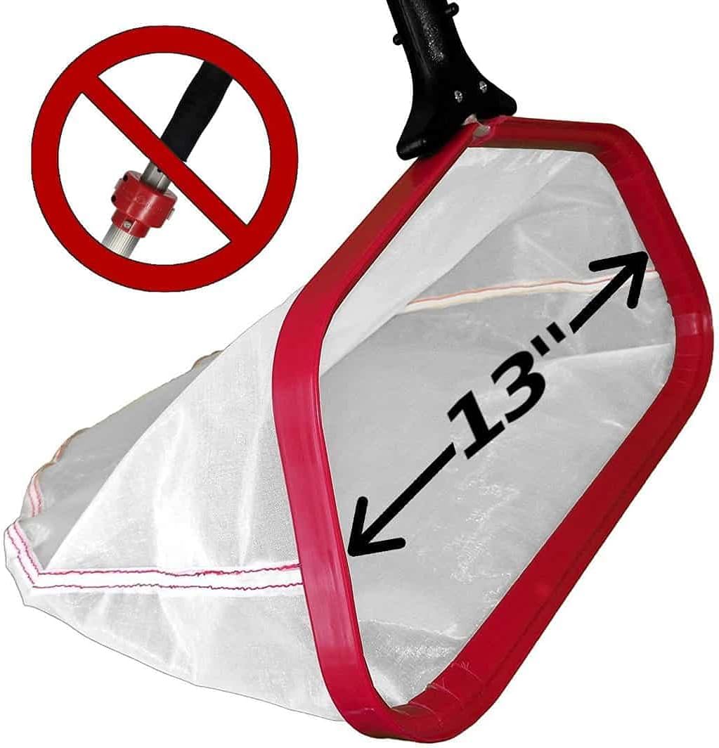 ProTuff 13" Spa Silt Net for PROS – “490 Promise” Unlimited, Unconditional Replacement - Heavy Duty Ultra Fine Mesh Silt & Sand Skimmer Cleans 3X Faster Than Vacuum - 13 inch Leaf Rake Bag for Pollen