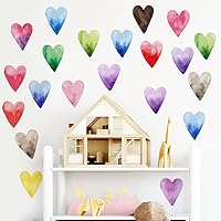 EASYARTO Colourful Cute Hearts Wall Stickers Decal Decor for Adults, Kids, Girls, Boys, Bedroom, Living Room, Furniture, Office, playroom, Shop, Nursery, Easy Peel and Stick DIY