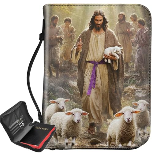 PU Leather Bible Cover with Zipper – Jesus Tended Sheep
