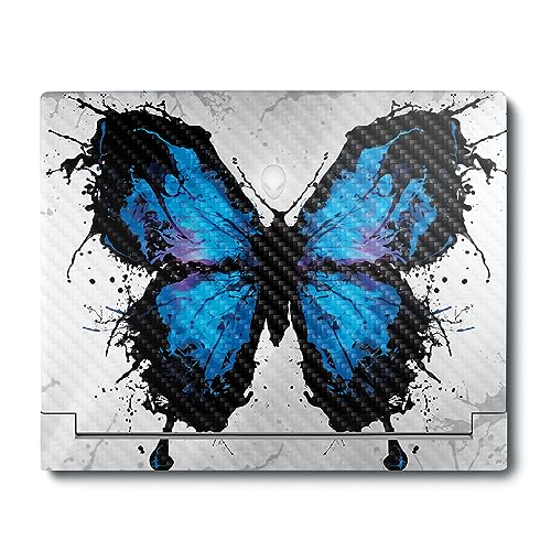 Image of MightySkins Carbon Fiber Skin Compatible with Alienware X16 R1 (2023) Full Wrap Kit - Butterfly Splash | Protective, Durable Textured Carbon Fiber Finish | Easy to Apply | Made in The USA