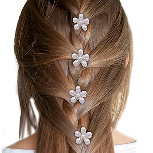 Auony 10Pcs Mini Pearl Hair Clips, Small Bangs Flower Pearl Hair Clip Mini Flower Pearl Wedding Artificial Pearl Hair Clips For Women Girls Mother's Day Gift (White) #TOP7