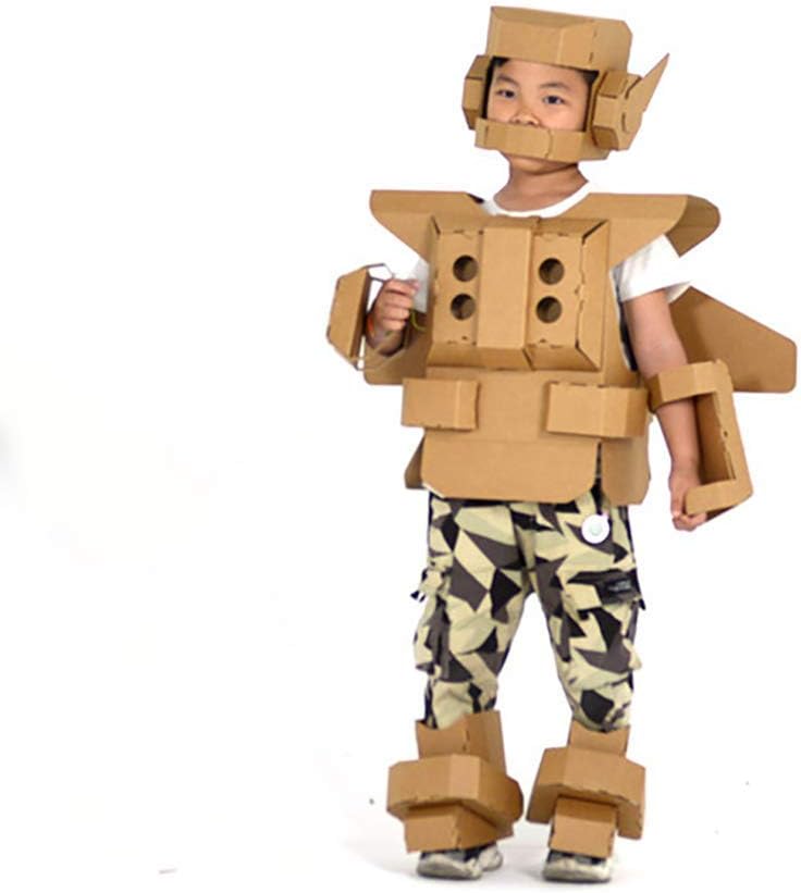 Desconocido Kids 30D Cartón Playhouse Casita Plegable Premium Corrugado Kit Niño Exterior Interior DIY Pintura Imaginación Juguete Robot Traje Juego de rol para niños
