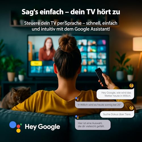 DYON nexGo 43F Smart TV - 43 Zoll (108 cm) Full HD Google TV mit Sprachsteuerung, Google Assistant, Play Store, Chromecast, Triple Tuner, Netflix, Prime Video & YouTube [Modell 2025]