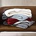 Brielle Home Cozy Cable Knit Throw Blanket - All Season Chic Thick Sweater Knitting for Couch Sofa Bed with Soft Sherpa Lining, Ivory