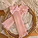 MARTIY Knit Leg Warmers with Bow for Girls Soft Breathable Loose Socks Fashionable Warm Socks Suitable for 3-10 Years Old White