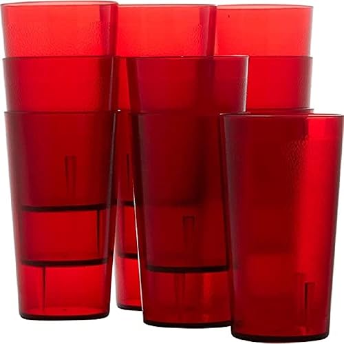 Vista 53 de Juego de 12 vasos de color transparente de 5 oz. Vasos de té helado reutilizables de alta calidad, apilables, aptos para lavavajillas, resistentes a