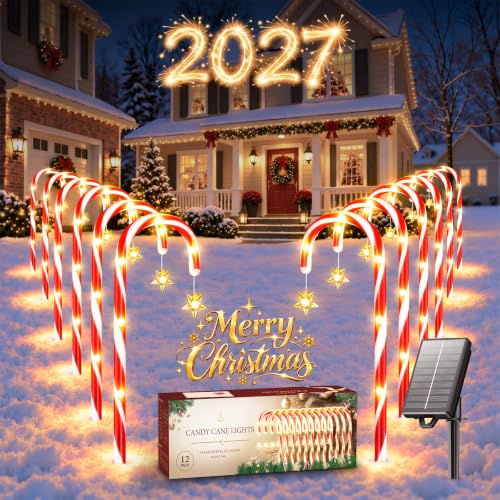 Amazon – KELME 12-Pack Solar Candy Cane Christmas Lights - image 1