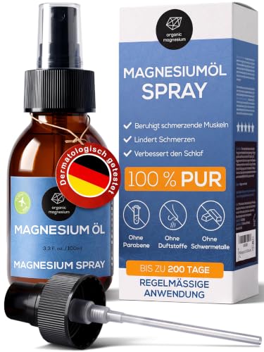 Ultra Pur MagnesiumÖl Spray 100ml & Extra Pumpe - 100% Natürlich Reines Zechstein Öl | Perfekt für Sport & Muskel entspannung… – Ansicht 1