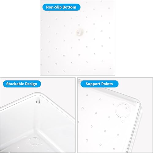 Miniatura 5 de Paquete de 12 organizadores grandes de cajones transparentes para armario, 3 tamaños versátiles bandejas organizadoras de cajones de baño y tocador,