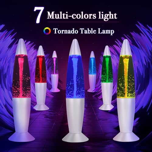 Image of Vanful Tornado Glitter Lamp, 7 Colors Changing Vortex Mood Light, USB & 3AAA Battery Powered Cool Decorative Tornado Lamp for Adults Kids Boys Girls, Ideal for Home Bedroom Christmas Decoration