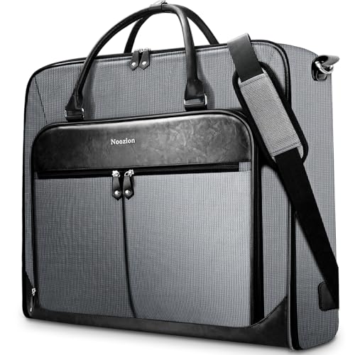 Leather Garment Bag with Strap for Travel
