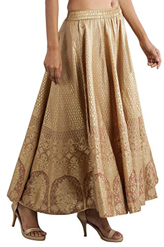 Image of Aurelia Women's Printed Strechable Polyester A-Line Ankle Length Maxi Skirt