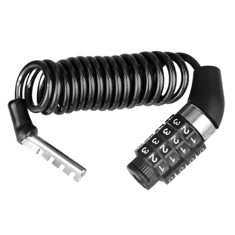 Lucchetto per Bicicletta con Password, antifurto, Lucchetto per Casco Portatile per Bicicletta, Universale, con Cavo in Acciaio a 4 cifre, Sicurezza per Ciclismo (Lucchetto per Bicicletta)