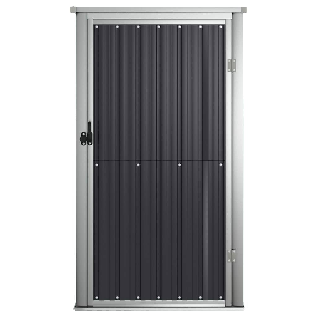 Metalowa szopa ogrodowa 88x89x161 cm stal ocynkowana | Szary Antracyt, Pochylony sufit, Ergonomiczny uchwyt, Przechowywanie na zewnątrz