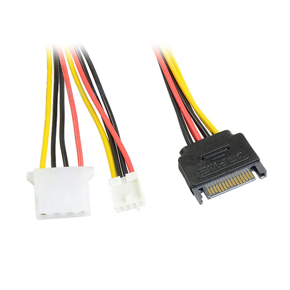 Xiatiaosann Confezione Da 10 SATA A Molex, 4 Pin LP4 Maschio A Doppio Adattatore Per Cavo Di Alimentazione Da 15 Pin SATA Femmina Per Unità DVD Disco Rigido SATA, 15 Cm 6 Pollici - Foto 5