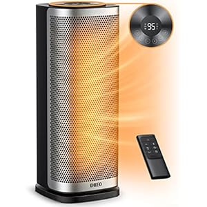 Dreo Elektrische Kachel Energiebesparend, 70° oscillerend, Elektrische Keramische Verwarming met Thermostaat, Timer, Afstandsbediening, Oververhitting en kantelbeveiliging, ECO-modus