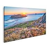 islandburner Bild auf Leinwand Sonnenuntergang Über Balos 