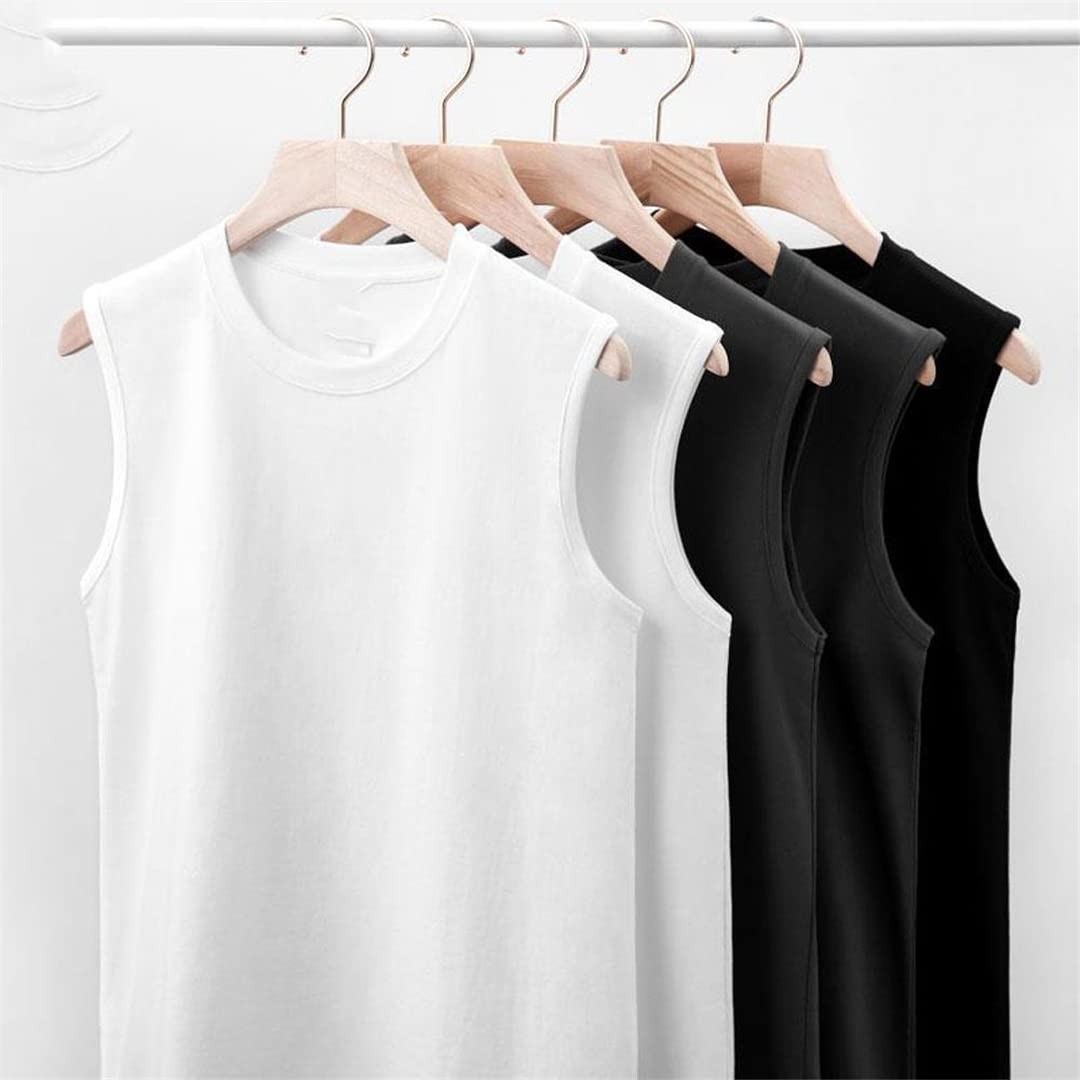 Męskie koszulki bez rękawów Kamizelka Casual Tank Tops, Biały Szary, M