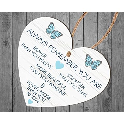 Pixie's Gifts Uplifting Wooden Heart Always Remember You Are Braver Than You Believe Gift Sign Uplifting Wooden Heart Always Remember You Are Braver Than You Believe Gift Sign Cover