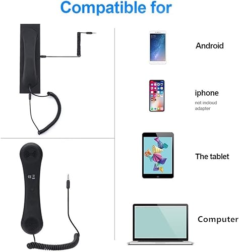 Miniatura 2 de Auricular retro, teléfono celular, teléfono retro, receptor anti radiación 0.138 in para iPhone iPad, teléfonos móviles, computadora