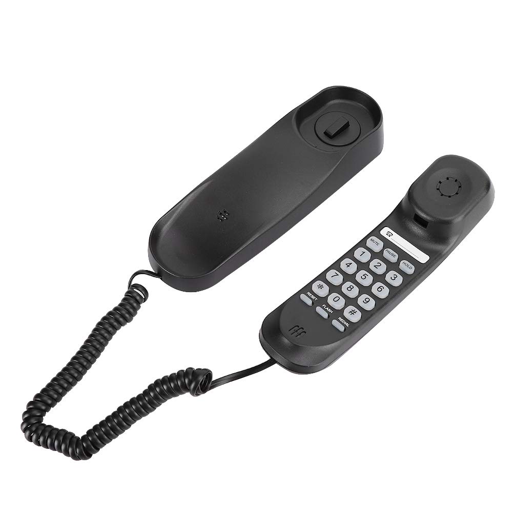 Wand-/Tischtelefon, TC 990 ABS Schwarz, Tischmontage, Wandmontage, Dual-Desktop-Telefon für Anrufe, Schnurgebundene Telefone für Hotelzimmer, Familie, Aufzug, Badezimmer, Stabil