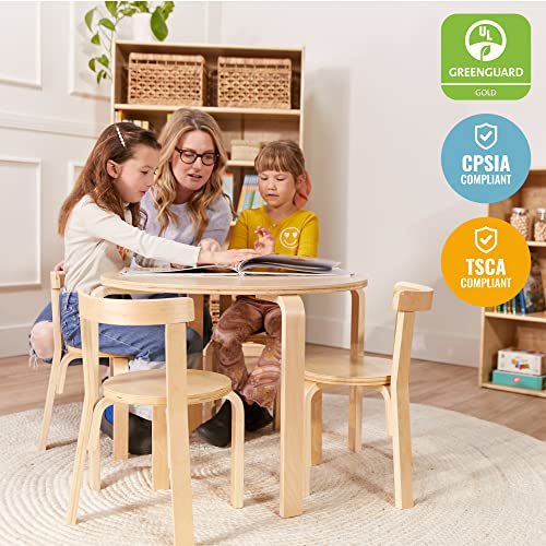 image for ECR4Kids Bentwood Round Table and Curved Back Chair Set, Kids Furnitur
