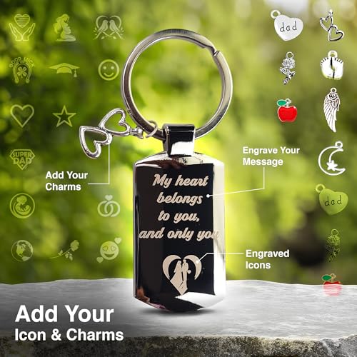Personalised Photo Keyring,Personalized Custom Keychain,Engraved Keyring Gift for Him,Customised keychain,Photo keyrings,Birthday,heart keyring, double sided personalised keyring,Personalised presents - Image 6
