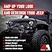 AMERICAN MODIFIED Front Replacement Grille Compatible with Jeep Wrangler JK JKU 2007-2018, Glossy Black
