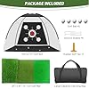 Golf Net with Practice Mat,Golf Hitting Aid Nets 10x7FT for Backyard Driving Chipping Training Swing with Target Mat Balls for Outdoor Indoor,Gifts for Men Dad Him and Golfer