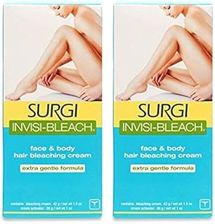 Surgi Invisi-Bleach Face & Body Hair Bleaching Cream 1.5 oz (Pack of 2)