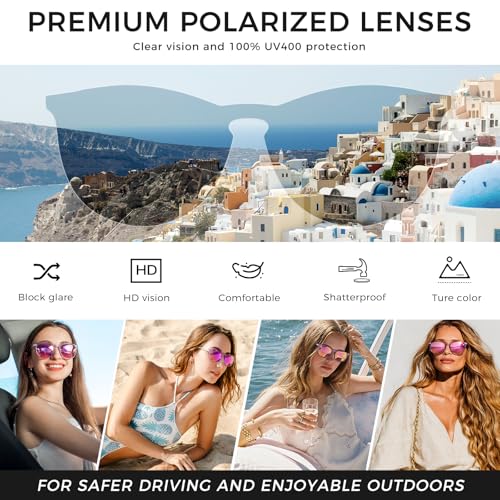 Image of SUNGAIT Premium Vintage Round Sunglasses for Women Men Classic Retro Style