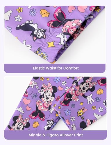 Image of Disney Girls Outfits Long Sleeve Lightweight Shirt +Leggings Clothing Sets | Officially Licensed丨Toddler Girl Fall Clothes丨Cute Character Print丨Soft Stretch Fabric丨Ruffle Detail丨Lightweight Wear