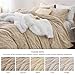 Bedsure Fluffy Flannel Duvet Cover Set - Faux Fur Comforter Cover Queen Size, Deep Beige Warm Plush Bedding for Winter, 3-Piece Set with Zipper Closure (90