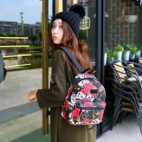 Fvstar Skull Girls Backpack Purse Mini Teens School Satchel Cute Lightweight Women Travel Backpack Casual Outdoor Rucksack Daypack For Halloween Christmas Birthday Gifts #TOP1