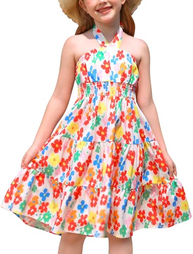 Robe swing boheme haut de gamme fine maille fleurie pour fille