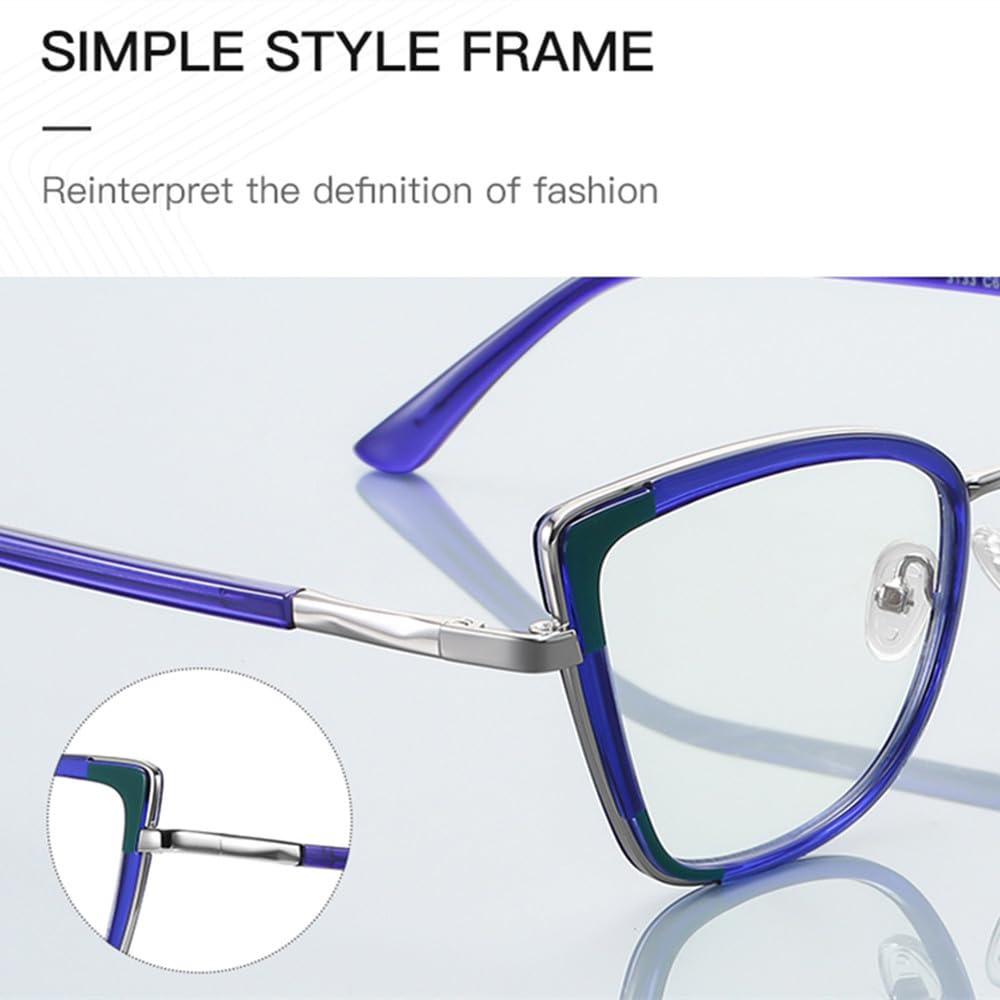 okulary z filtrem metalowym damskie czarne niebieskie okulary kocie oko oprawki modne damskie dekoracje okulary