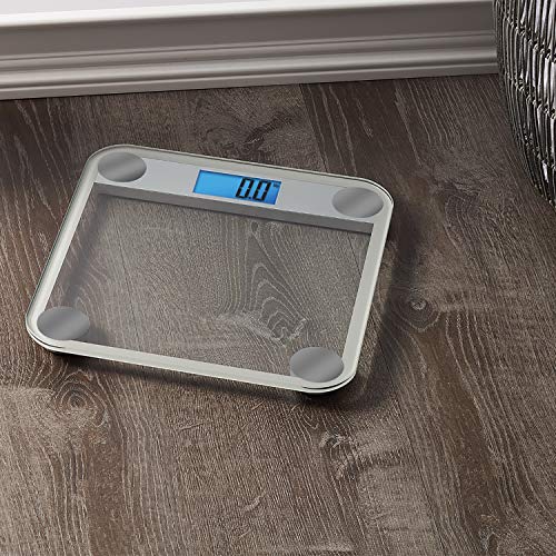Eat Smart Digital Bathroom Scale, Highly Accurate Digital Bathroom Scale for Body Weight, 440 lb Capacity, Large Durable Glass Platform, Step On Technology, Silver - Thumbnail 4