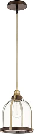 Banded Dome Pend - Agb/Ob Aged Brass w/Oiled Bronze