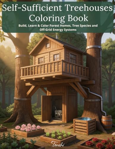 Self-Sufficient Treehouses Coloring Book: Build, Learn & Color Forest Homes,
