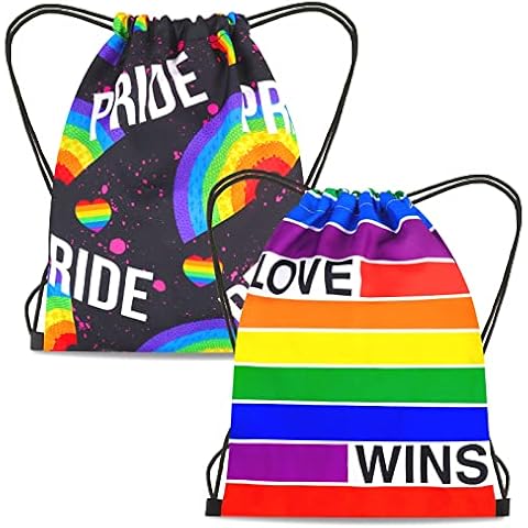 HOWAF Rainbow Pride Drawstring Bags Set Cover