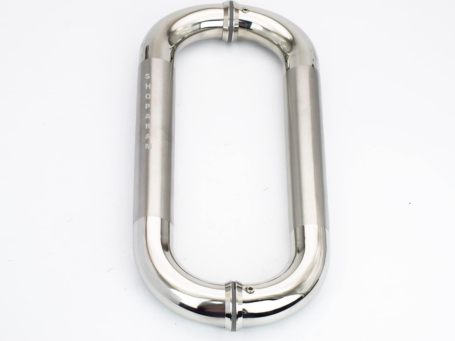 SARNESHWERAM Indian Stainless Steel Heavy Glas to Glas Door Lock - No Drilling Lock for 10mM-12mm& Glas Handle Stainless Steel D Shape Glas Door Pipe Pull Handle Size10 INCH Handle