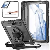 Samsung Galaxy Tab S8 Plus 2022/S7 FE/S7 Plus 5G 12.4-inch Case [with Tempered Glass Screen Protecto